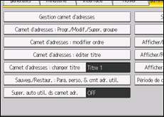 Illustration de l'écran du panneau de commande