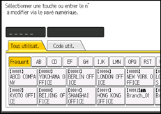 Illustration de l'écran du panneau de commande