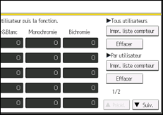Illustration de l'écran du panneau de commande