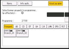 Illustration de l'écran du panneau de commande