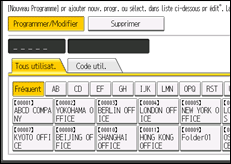 Illustration de l'écran du panneau de commande