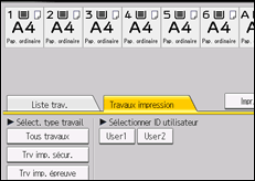 Illustration de l'écran du panneau de commande
