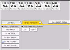 Illustration de l'écran du panneau de commande