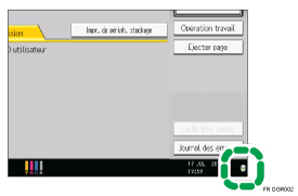 Illustration de l'écran du panneau de commande