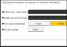 Illustration de l'écran du panneau de commande