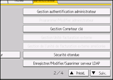 Illustration de l'écran du panneau de commande