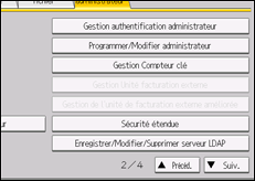 Illustration de l'écran du panneau de commande