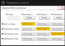 Illustration de l'écran du panneau de commande