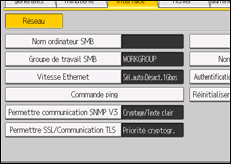 Illustration de l'écran du panneau de commande
