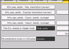 Illustration de l'écran du panneau de commande