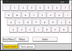 Illustrazione della schermata sul pannello di controllo