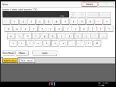 Illustrazione della schermata sul pannello di controllo