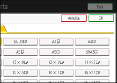 Illustrazione della schermata sul pannello di controllo