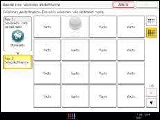 Illustrazione della schermata sul pannello di controllo
