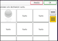 Illustrazione della schermata sul pannello di controllo