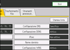 Illustrazione della schermata sul pannello di controllo