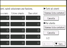 Illustrazione della schermata sul pannello di controllo