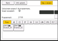 Illustrazione della schermata sul pannello di controllo