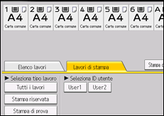 Illustrazione della schermata sul pannello di controllo