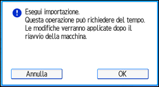 Illustrazione della schermata sul pannello di controllo