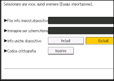 Illustrazione della schermata sul pannello di controllo