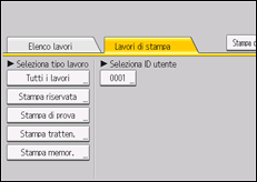 Illustrazione della schermata sul pannello di controllo
