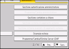 Illustrazione della schermata sul pannello di controllo