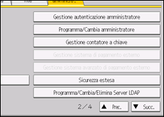 Illustrazione della schermata sul pannello di controllo