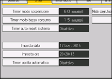 Illustrazione della schermata sul pannello di controllo
