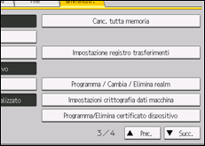 Illustrazione della schermata sul pannello di controllo