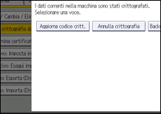 Illustrazione della schermata sul pannello di controllo