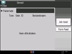 Schermafbeelding bedieningspaneel
