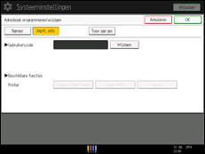 Schermafbeelding bedieningspaneel