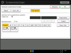 Schermafbeelding bedieningspaneel
