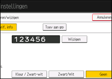 Schermafbeelding bedieningspaneel