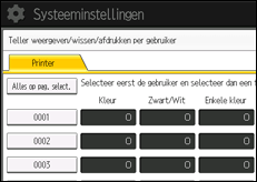 Schermafbeelding bedieningspaneel