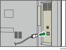 Abbildung des Anschlusses des USB-Schnittstellenkabels