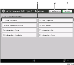 Nummerierte Abbildung Bedienfeld-Display