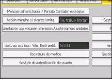 Ilustración de la pantalla panel de mandos