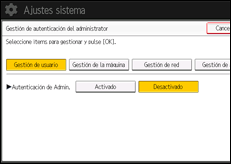 Ilustración de la pantalla panel de mandos