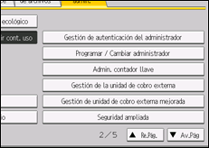 Ilustración de la pantalla panel de mandos