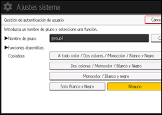 Ilustración de la pantalla panel de mandos