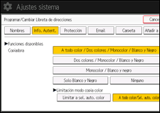 Ilustración de la pantalla panel de mandos