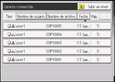 Ilustración de la pantalla panel de mandos