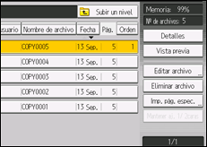Ilustración de la pantalla panel de mandos