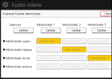 Ilustración de la pantalla panel de mandos