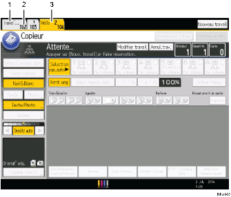 Illustration numérotée du panneau de commande