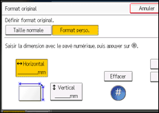 Illustration de l'écran du panneau de commande