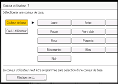 Illustration de l'écran du panneau de commande