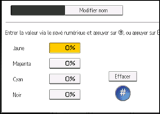 Illustration de l'écran du panneau de commande